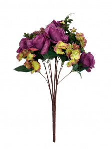 Bukiet kompozycja róże i hortensje 58 cm fiolet