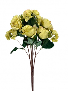 Bukiet kompozycja róże i hortensje 58 cm zielony