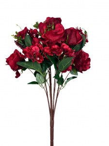 Bukiet kompozycja róże i hortensje 58 cm czerwony
