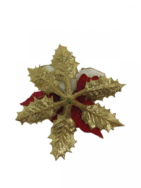 Gwiazda betlejemska główka 16 cm czerwono złota