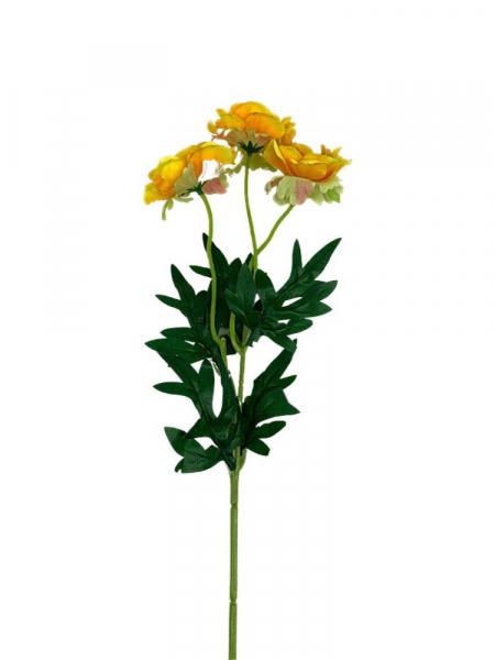 Anemon 3 kwiaty na gałązce 50 cm żółty
